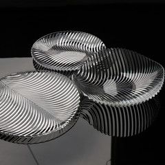 Crystal Candy Bowl Fruit Plate Household Feathery Berry Tray Glass Transparent Large Water Cube Dry Creative Salad Bowl