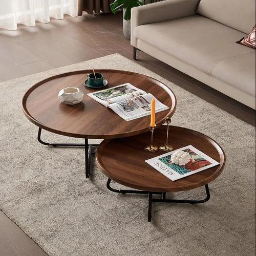 Nordic light luxury coffee table multi-functional coffee table modern simple living room household small apartment round combination coffee table table