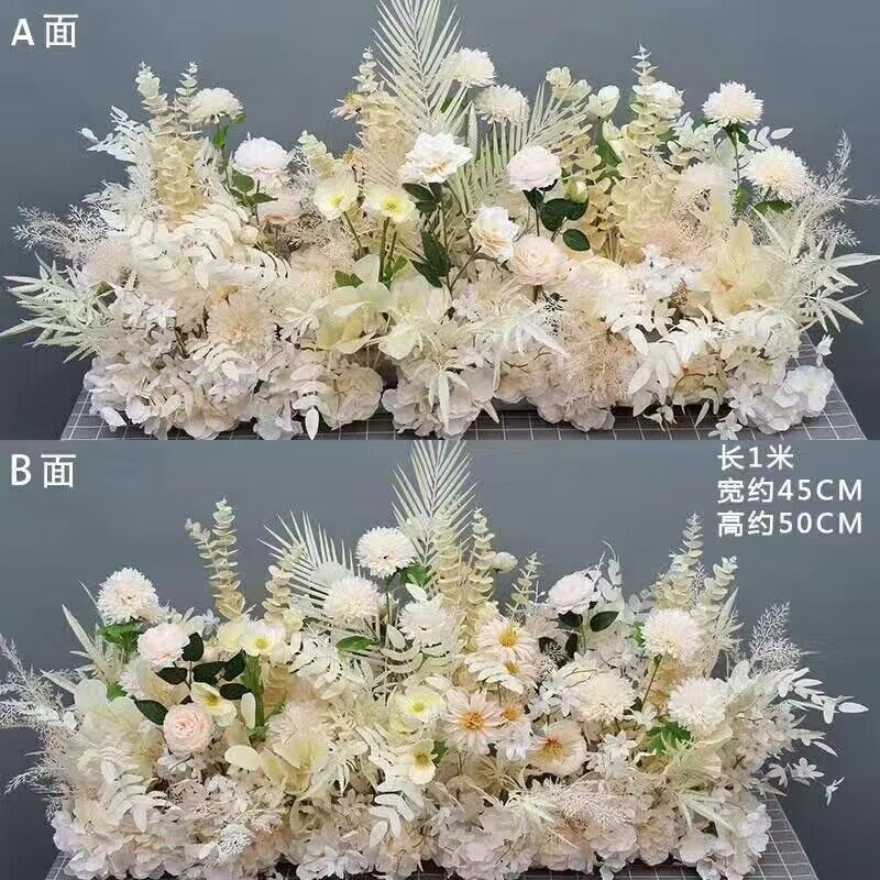 ウェディングフラワーアレンジメント、模擬シルクフラワー、完成品装飾、ユーカリフラワーアレンジメント、Tステージ、KTボード、婚約背景|undefined