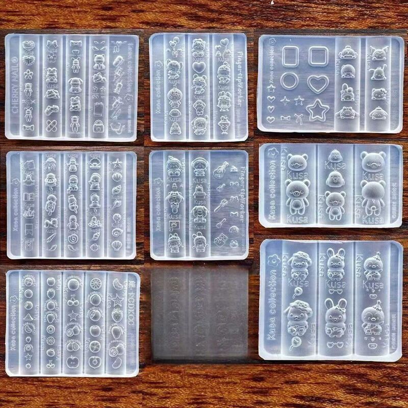 美甲模具卡通小企鹅气球kt轻松熊系列造型硅胶磨具指甲装饰工具|undefined