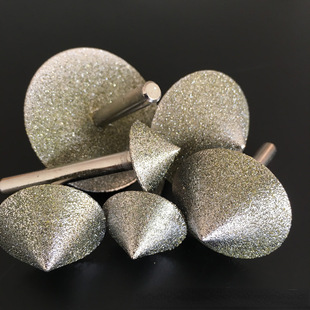 Diamond Grinding Head Umbrella-Shaped 60-120 Mesh Sand Handle 6*90 Degree Pointed Alloy Stone and Other Grinding and Engraving
