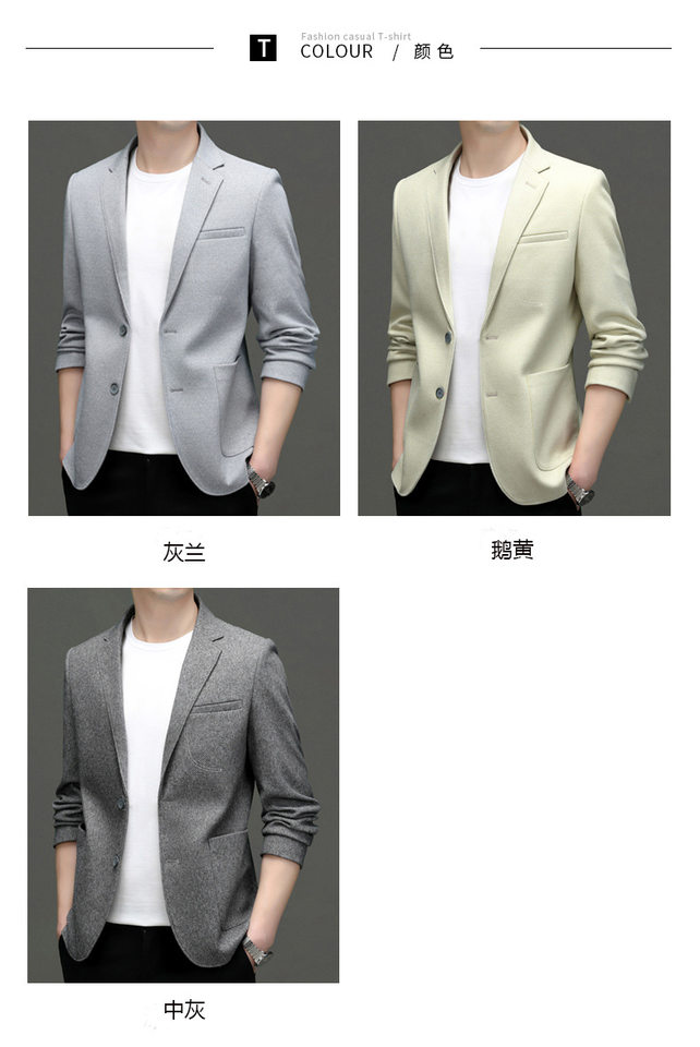 Áo vest nam dáng ôm phối len mỏng chống nhăn kiểu Hàn — Vàng ngỗng, Xám trung tính chi tiết 9