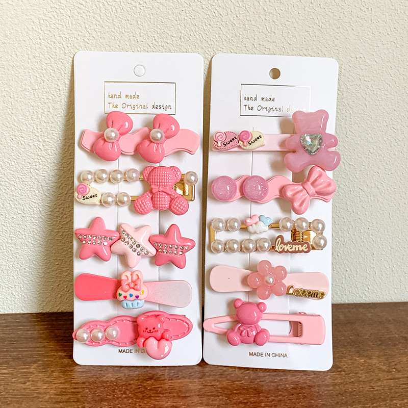 Ventas directas de fábrica 2025 nueva horquilla de color para mujer nueva pinza de flequillo lateral linda horquilla rota pinza de una palabra dulce