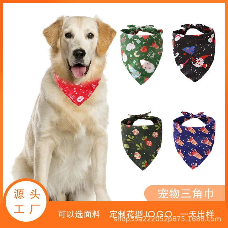 Треугольный платок-бандана для животных, новогодняя одежда для собак, шейный платок для питомцев, аксессуары в виде тыквы