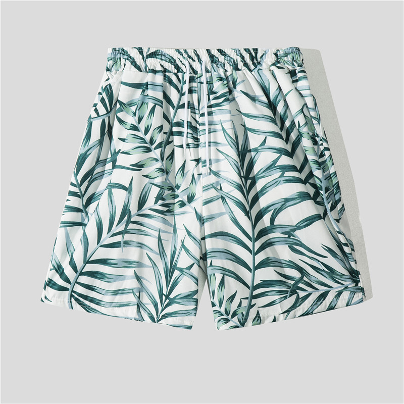 Hainan Island Beach Men's Set Sanya Travel Hawaiian Plus Size Floral Loose Short Sleeve Quick-Dry Shirt_voghion.com