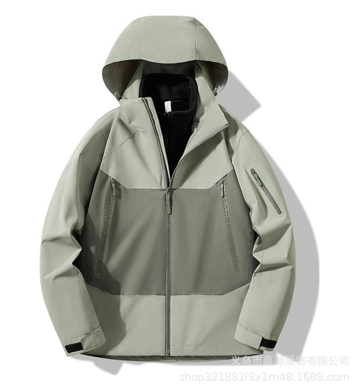 秋冬加绒三合一冲锋衣定制印logo企业工作服外套防水透气户外工服|undefined