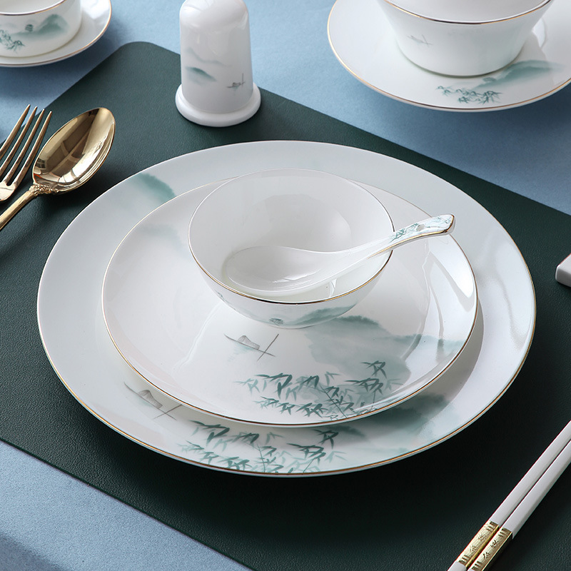 Tableware for hotel, set, Chinese style, light luxury style