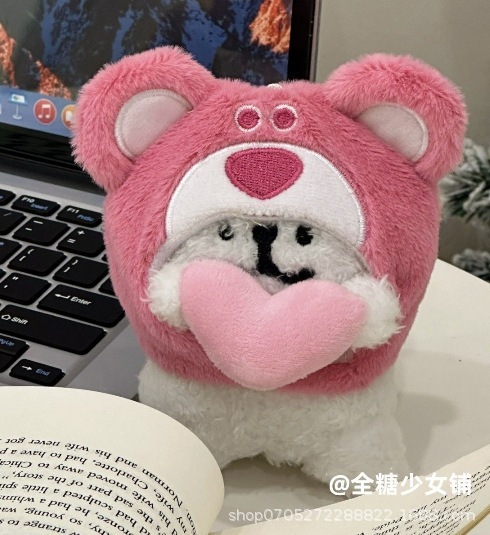 线条小狗挂件可爱小狗头套钥匙扣玩偶背包挂饰送情侣生日礼物毛绒|undefined