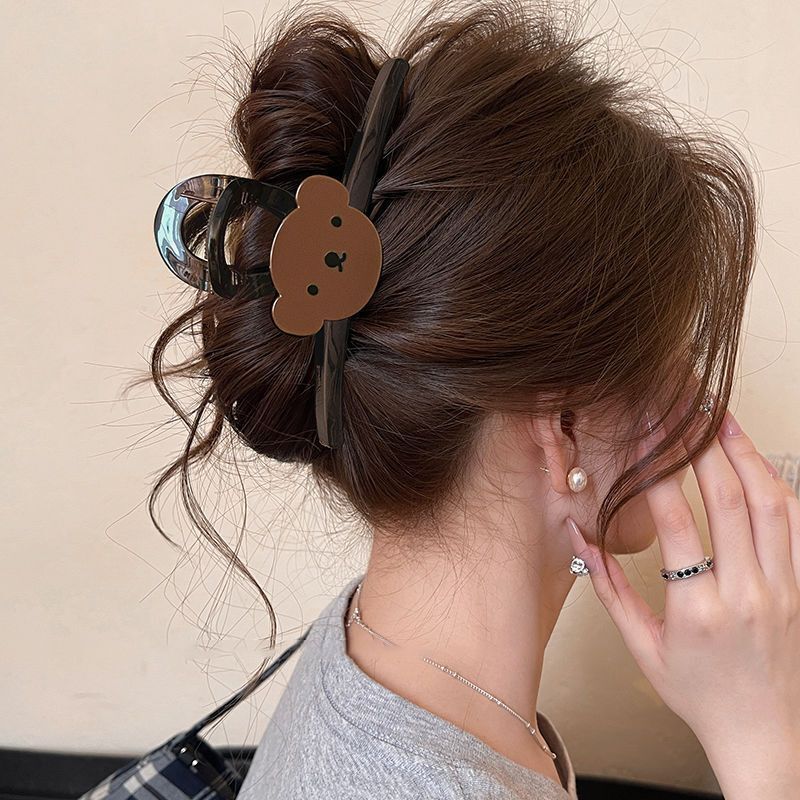 女性用のキュートでかわいいクマのヘアクリップ、2025年の新しいハイエンドのサメのヘアクリップ、後頭部のヘアクリップ、ヘアクリップ|undefined