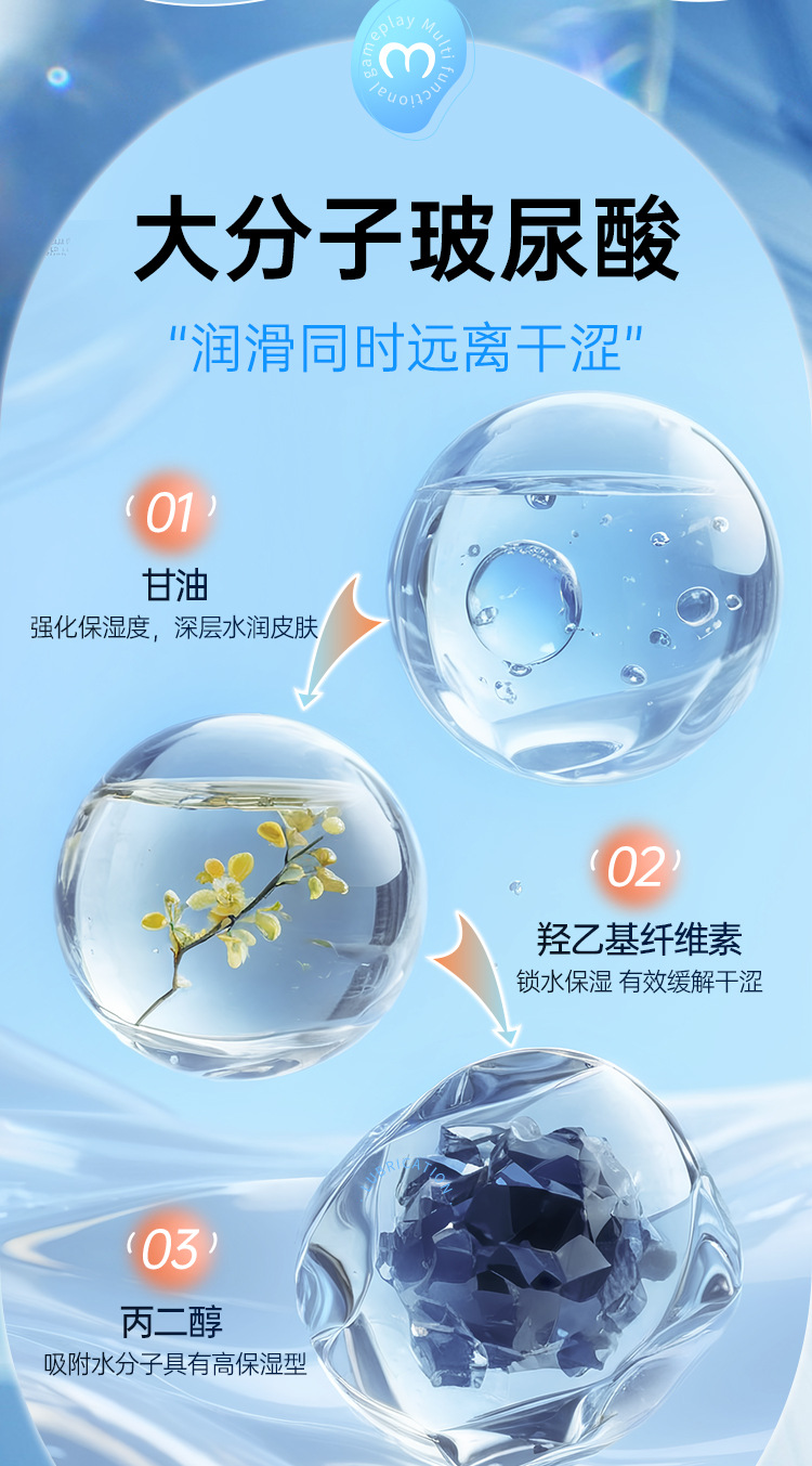 Water-Soluble Hyaluronic Acid Lubricant 200ml for Adult Couples — detail image 6