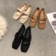 Summer 2025 Design Feeling Full Square Mesh Fairy Style Mary Jane Shoes Shallow Mouth Fishing Net Hollow Sandals Women