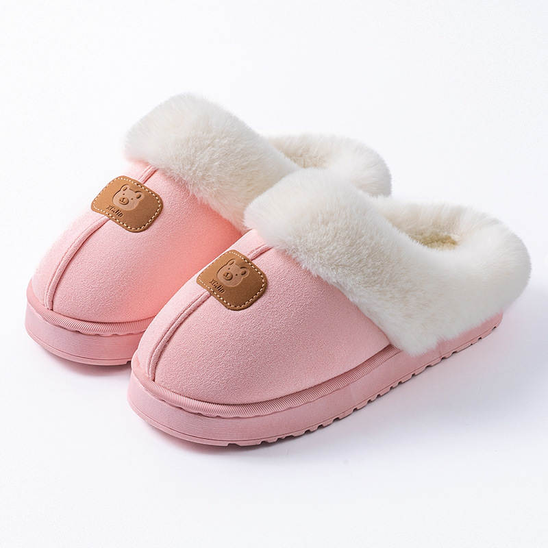 秋と冬の女性用綿スリッパ、屋内家庭用、寮用、厚底、ぬいぐるみ、暖かい、カップル用産後スリッパ|undefined