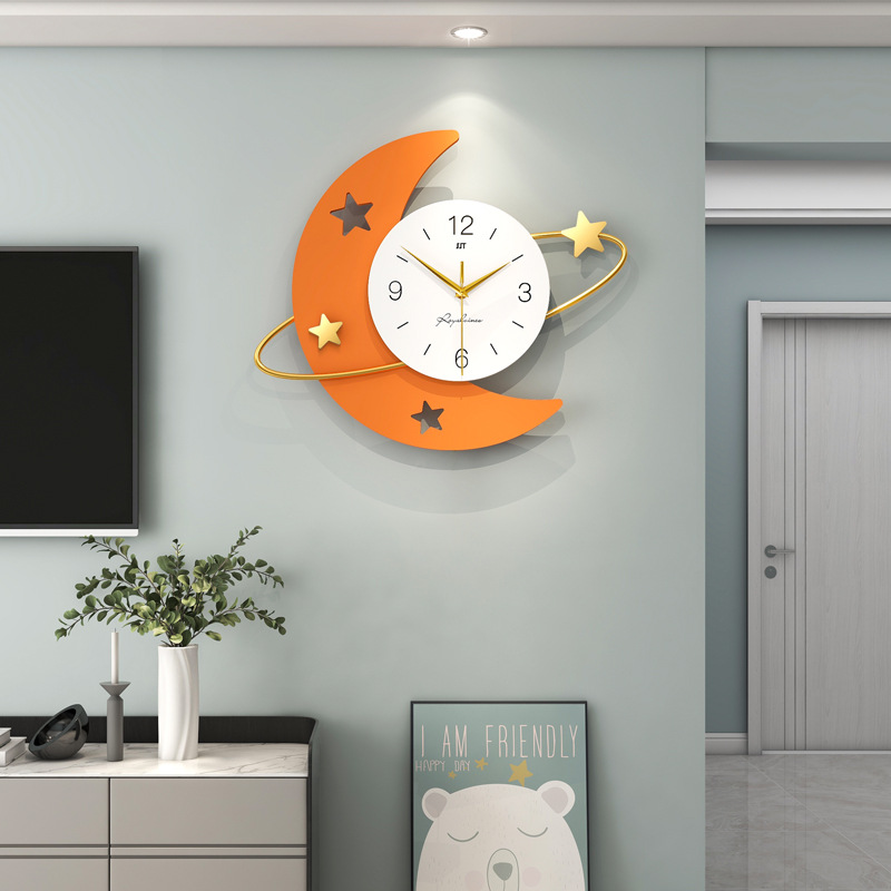 Reloj de pared sala de estar moda decoración del hogar reloj nórdico luz de lujo arte reloj de pared personalidad en línea rojo creativo reloj de pared
