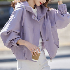 2025秋季韩式小个子宽松休闲百搭短款外套女简约夹克女士气质上衣