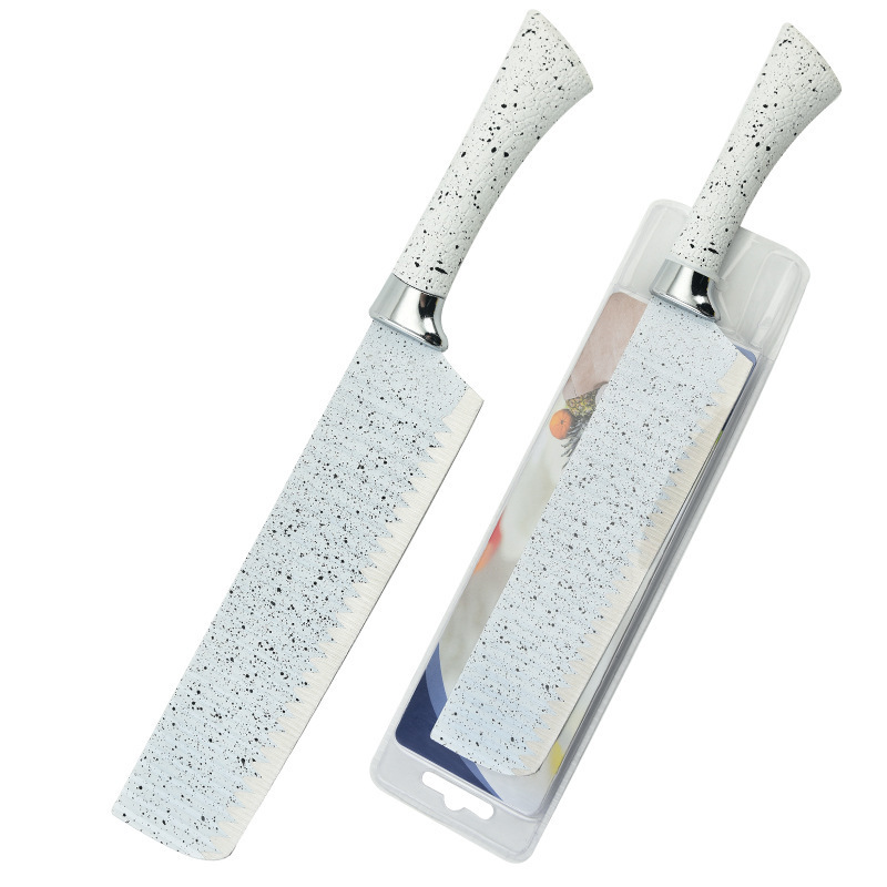 En stock fábrica nuevo mango de herradura spot patrón de onda cocina seis piezas de acero inoxidable cuchillo de pintura en aerosol traje de cuchillo