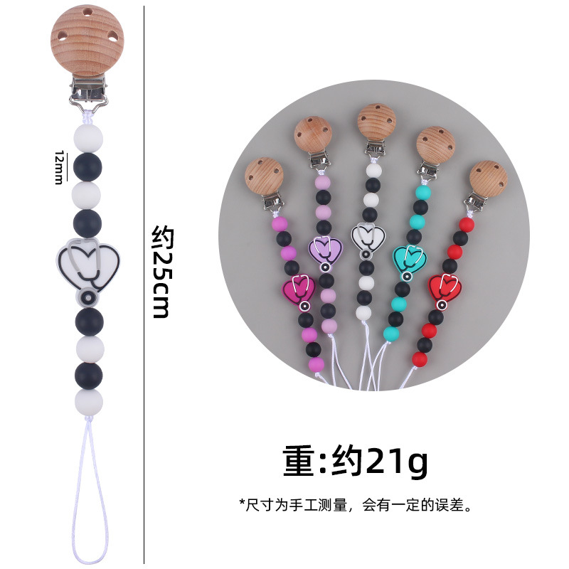 Nuevo bebé suministros de dibujos animados mariposa silicona mordedor calmante bebé DIY mordedura pegamento cadena anti-gota cadena