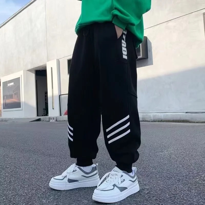 Spring 2024 New Children's Wear Children's Pants All-match Boys' Autumn Wear Middle and Big Children's Leisure Hair Baby