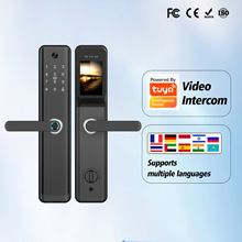 可视猫眼半自动智能家居指纹WiFi密码锁家用门锁俄罗斯6085专用