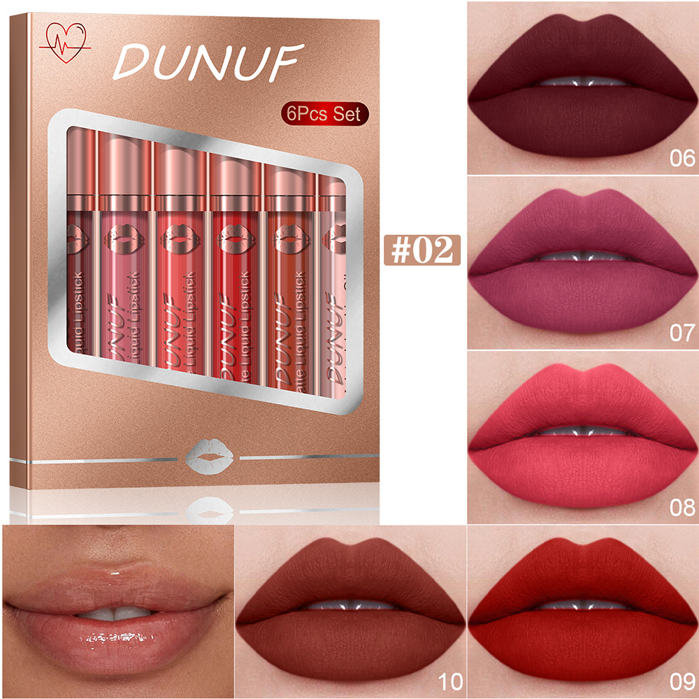 Check out DUNUF 6-tube matte waterproof long-lasting lip gloss lipstick! Disclaimer for links undefined