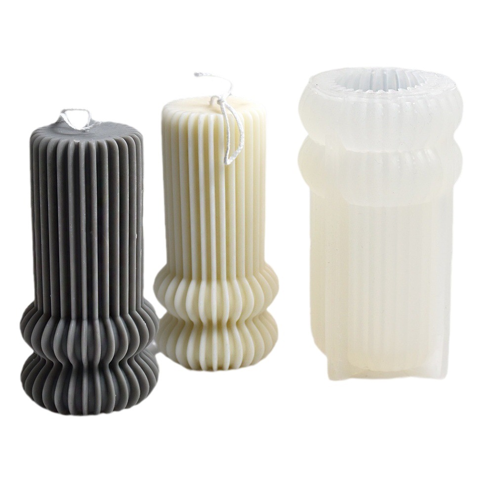 Vela de aromaterapia molde de yeso aromaterapia vela decoración cilíndrica Candlestick silicona molde decoración en stock