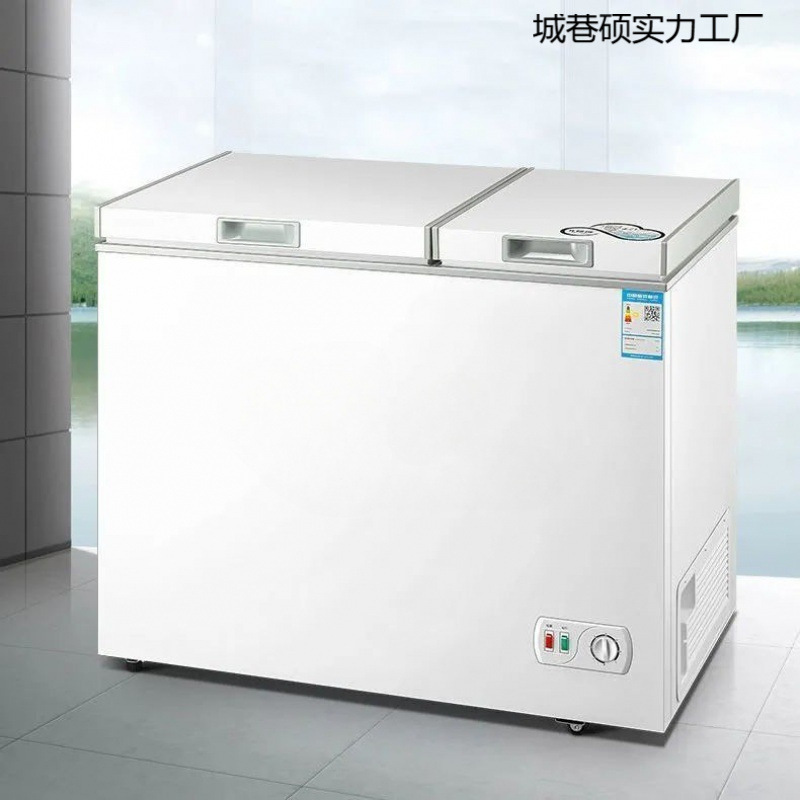 Small Freezer Household Freezer Small Double-Door Double-Temperature Freezer Commercial Rental Special Price Refrigerator Freezer Refrigeration Manufacturer Direct