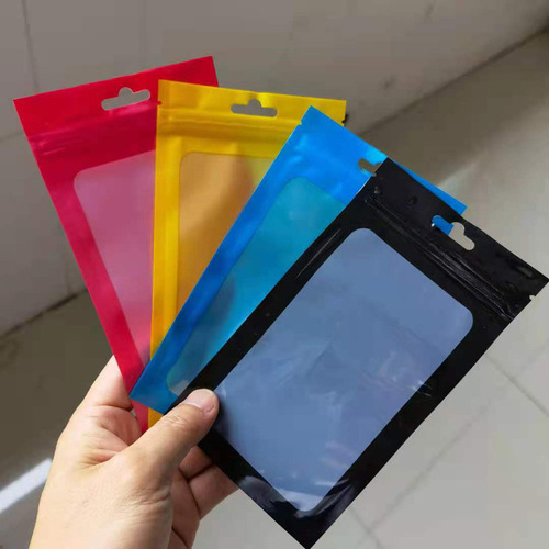 Highly transparent color packaging bag, mobile phone case, ziplock bag, jewelry, melon and fruit plastic bag, color ziplock bag