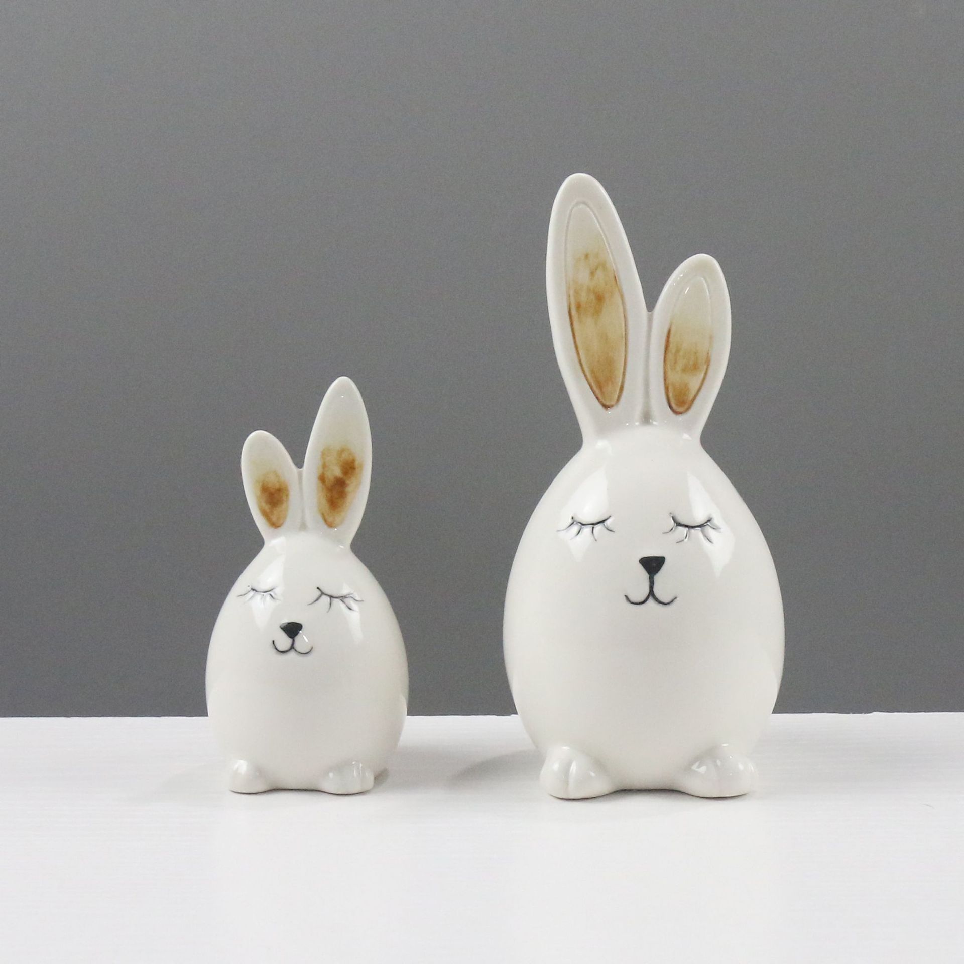 Personalidad nórdica de cerámica pintada en oro ligera de lujo conejo adornamiento creativo para el hogar joyería de la sala de estar regalos de Pascua