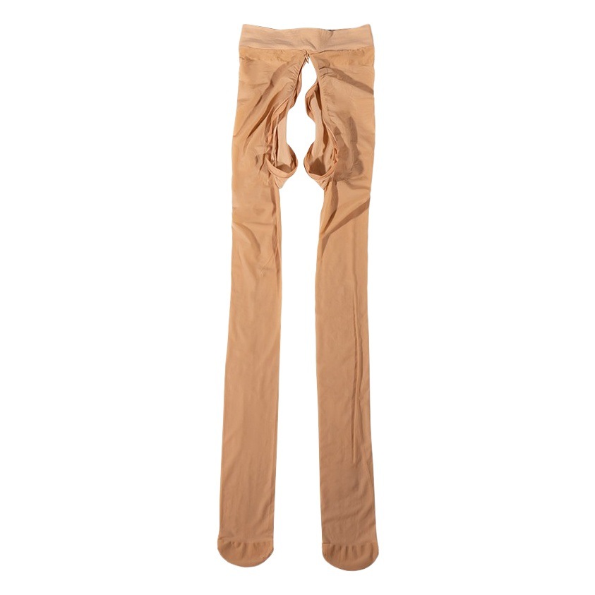 Amazon transfronterizo 8D ultrafino aceite de caballo calcetines cremallera tamaño de apertura ajustable sexy entrepierna abierta medias pantimedias de mujer