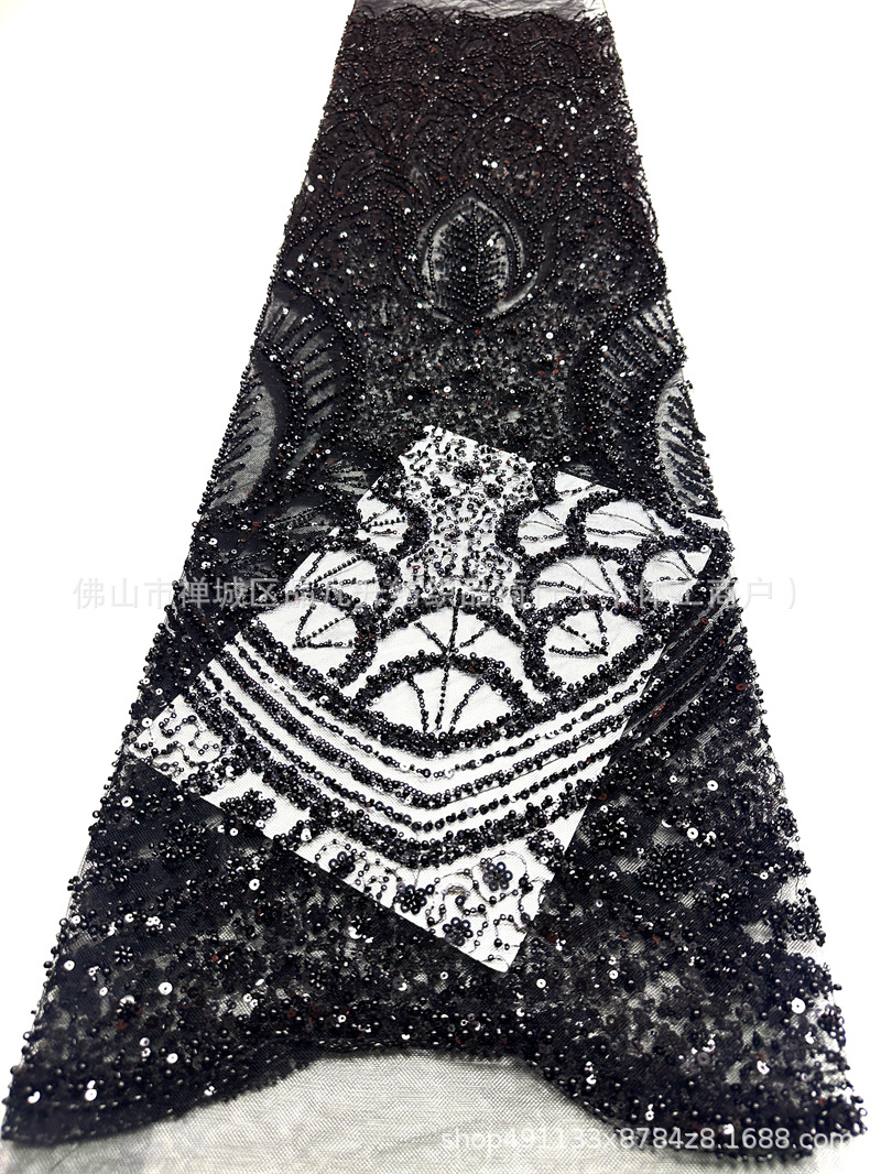 Fabricante de nueva tela de cuentas flor de tela de lenteja alta fotografía vestido de boda vestido de moda tela de vestido image 21