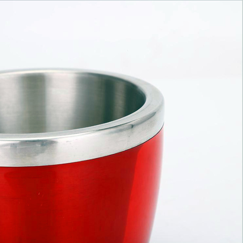 Wholesale Red Ice Bucket for Wine Bars and KTV Champagne Buckets Advertising Round Ice Buckets for Hotels