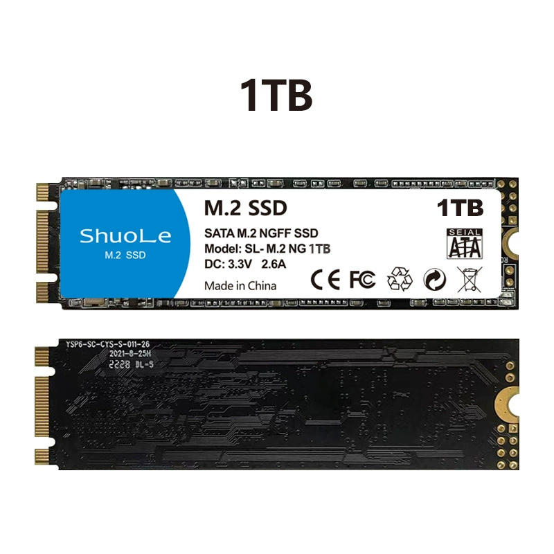 SSD (ShuoLe) M.2 NGFF SL‑M.2, SATA M.2 — 128 ГБ, 256 ГБ, 512 ГБ, 1 ТБ, 2 ТБ