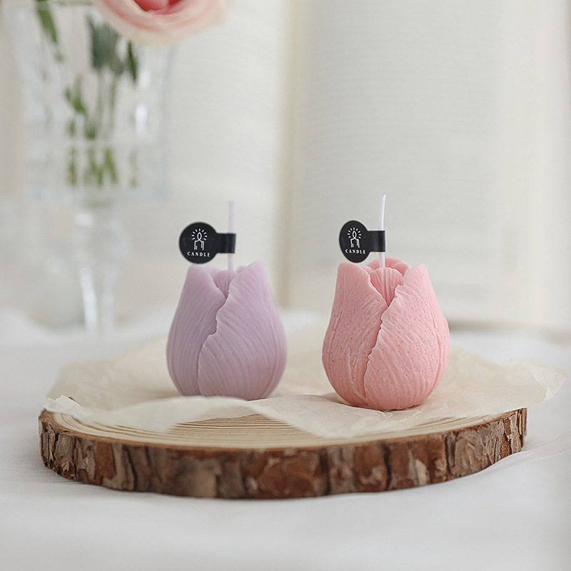 Tulipán aromaterapia vela mano regalo hecho a mano regalo creativo decoración Día DE LA Madre forma de la flor vela al por mayor