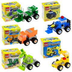 Enlightenment assembly building toy city series small engineering vehicle five models 3 years old children's building blocks 1216-1220 
