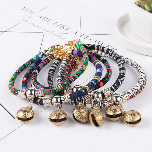 Pet supplies cat and dog bell dog collar cat collar teddy small dog big bell cat collar leash