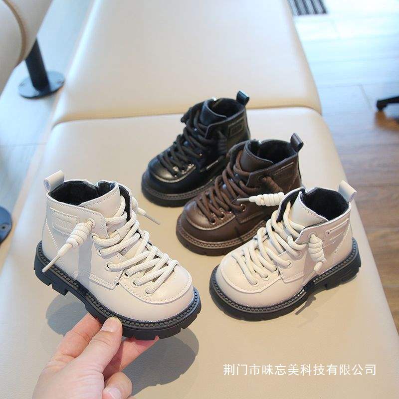 棉鞋儿童皮鞋小童秋冬新款马丁靴软底小皮靴2一6岁女童靴子保暖男