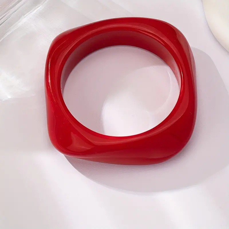 レトロハイエンド中古ブレスレット酢酸ニッチ不規則アクリルワイドブレスレット女性ニッチデザイン|undefined