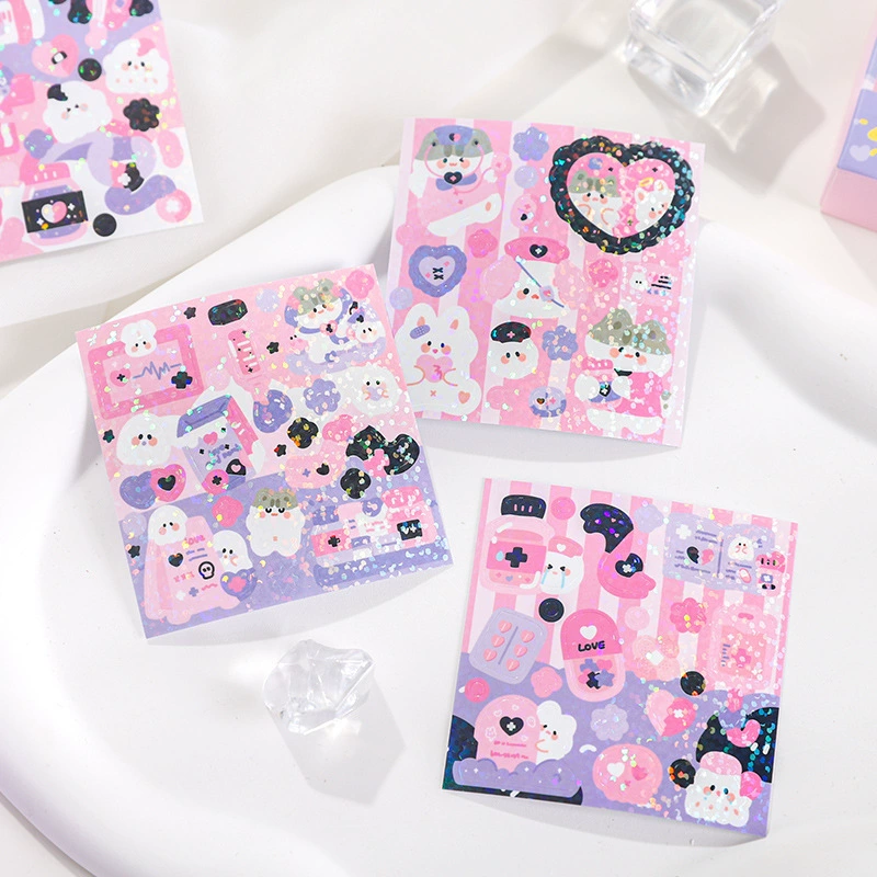 Sticker, rainbow cartoon gift box, scheduler