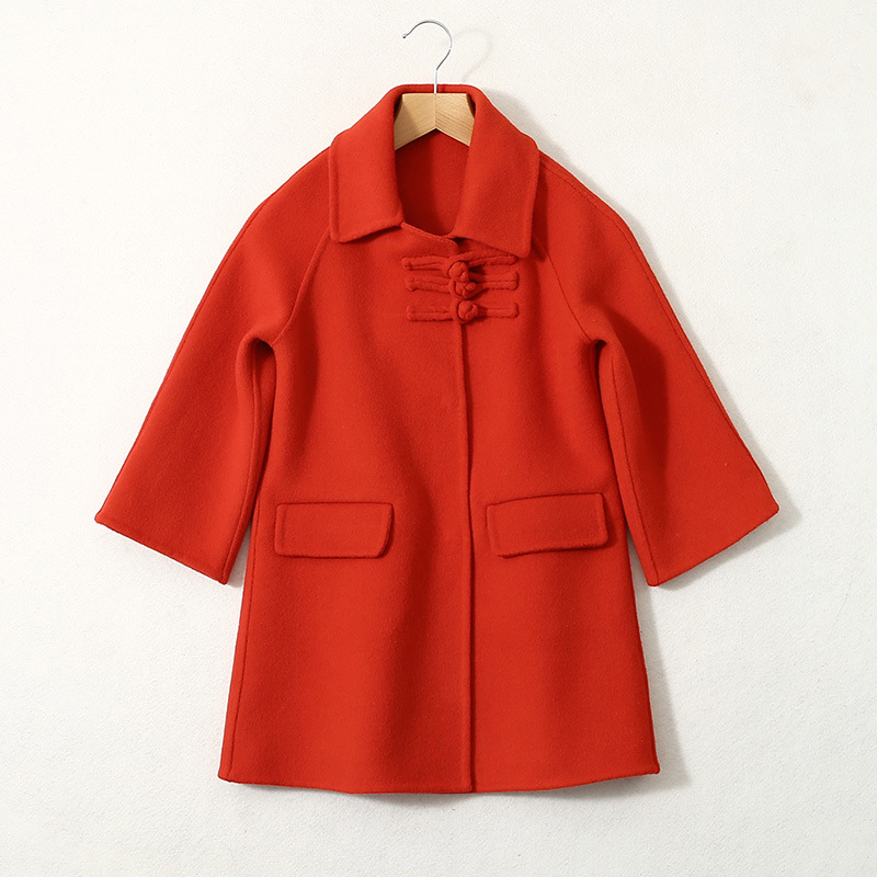 Children's cashmere woolen trench coat