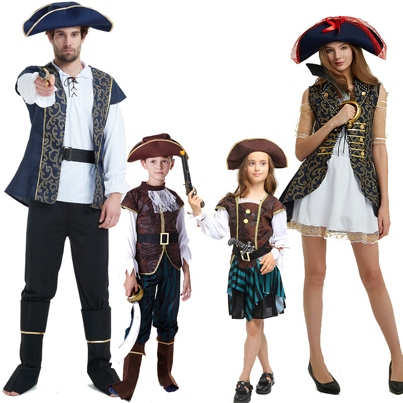 Halloween Pirates Table Show cosplay Adult Masquerade Dress Unisex Pirates of the Caribbean Costume