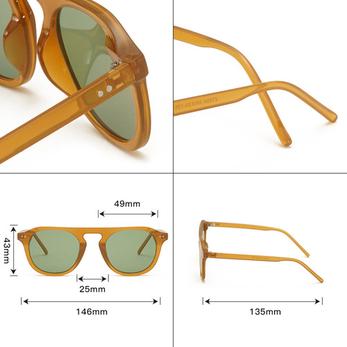 New European and American trendy rice nail sunglasses ins Internet celebrity style anti-UV sunglasses simple men's and women's glasses 3394