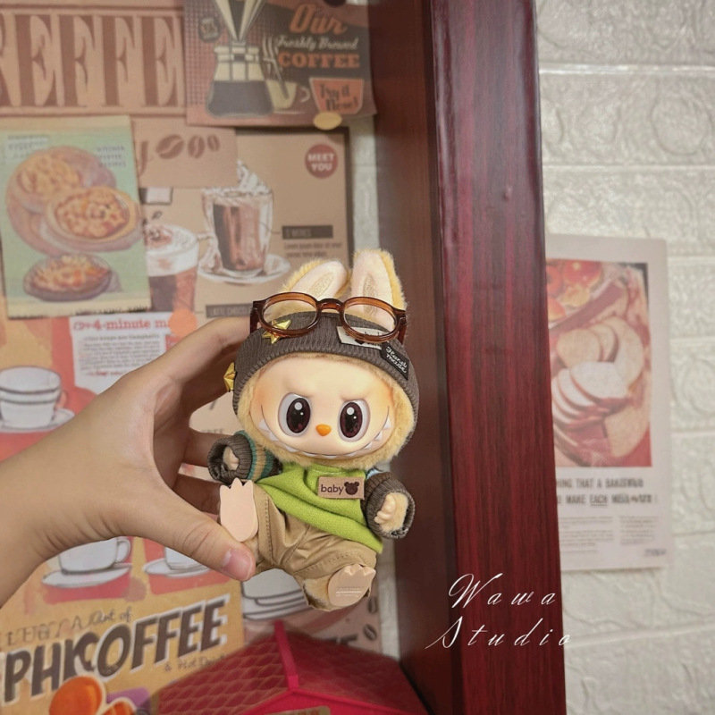 ラブブ labubu ビニール コカ・コーラ ベビー服 第一世代、第二世代、第三世代 17cm 夏用 座り立ちオーバーオールスーツ|undefined