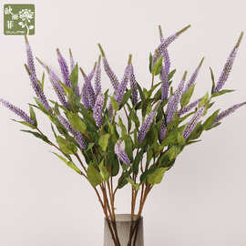 高端单支5头鼠尾草仿真花 摄影家居装饰插花 北欧婚庆仿真鼠尾草