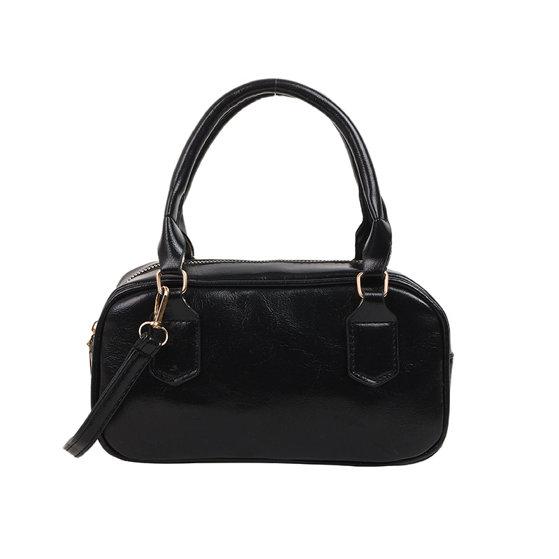 Versión coreana del bolso pequeño de Boston otoño e invierno nuevo bolso portátil para las axilas bolso de bolos literario de moda bolso diagonal de un solo hombro