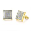 Men's earrings hip-hop style, zirconium, accessory, diamond encrusted, micro incrustation, European style