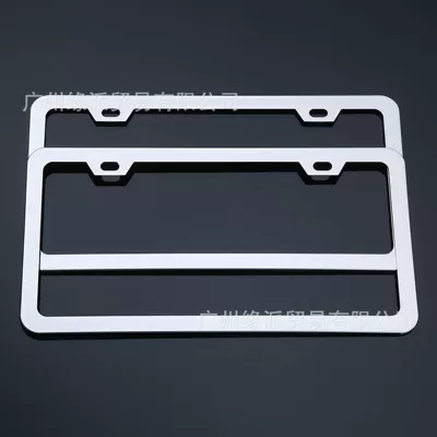 Cross-Border American Standard License Plate Frame, Magnesium Aluminum Alloy Thickened License Plate Frame, Personalized Creative Modified License Plate Frame, License Plate Frame Wholesale (License plate holder/license plate holder) - silver-31816