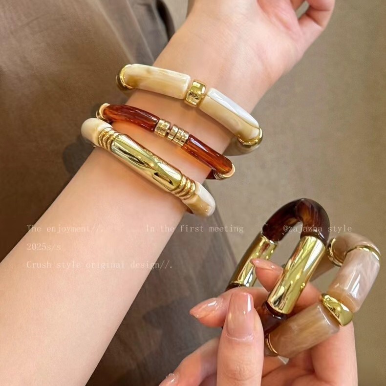 Letter from Autumn ~ Maillard Amber Bracelet Girls 2025 New Niche Design Fashionable Unique Bracelet