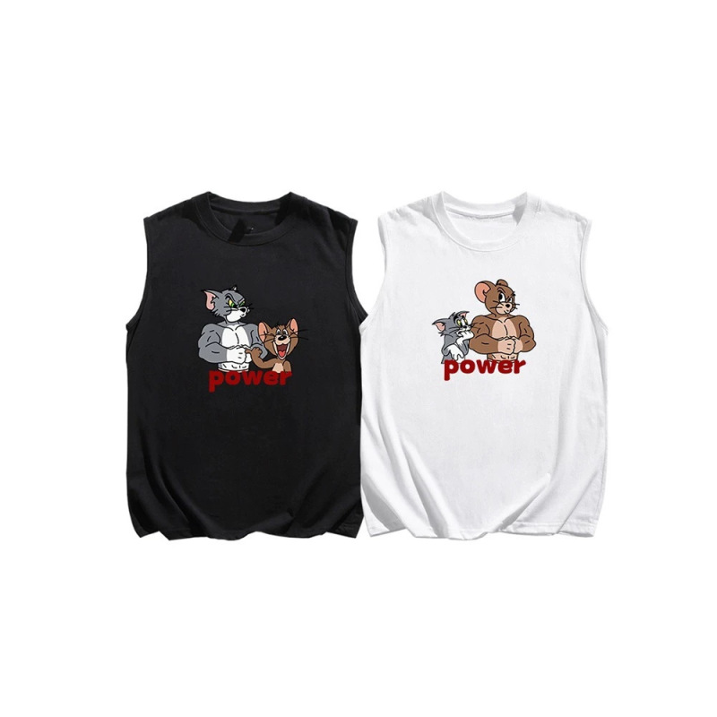Power Muscle Jerry+Tom Fitness Sports Sleeveless Vest Summer Sleeveless T-Shirt 12 Power Muscle Jerry+Tom Fitness Sports Sleeveless Vest Summer Sleeveless T-Shirt 12