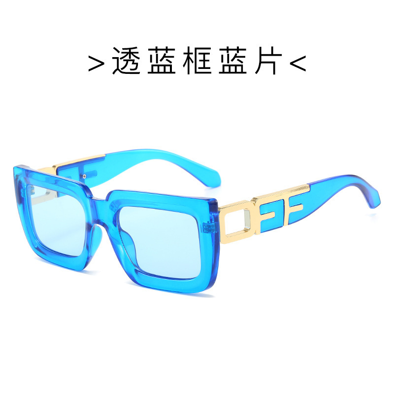 欧美新款时尚太阳镜男女跨境个性金属复古墨镜摩登走秀款华丽眼镜|undefined