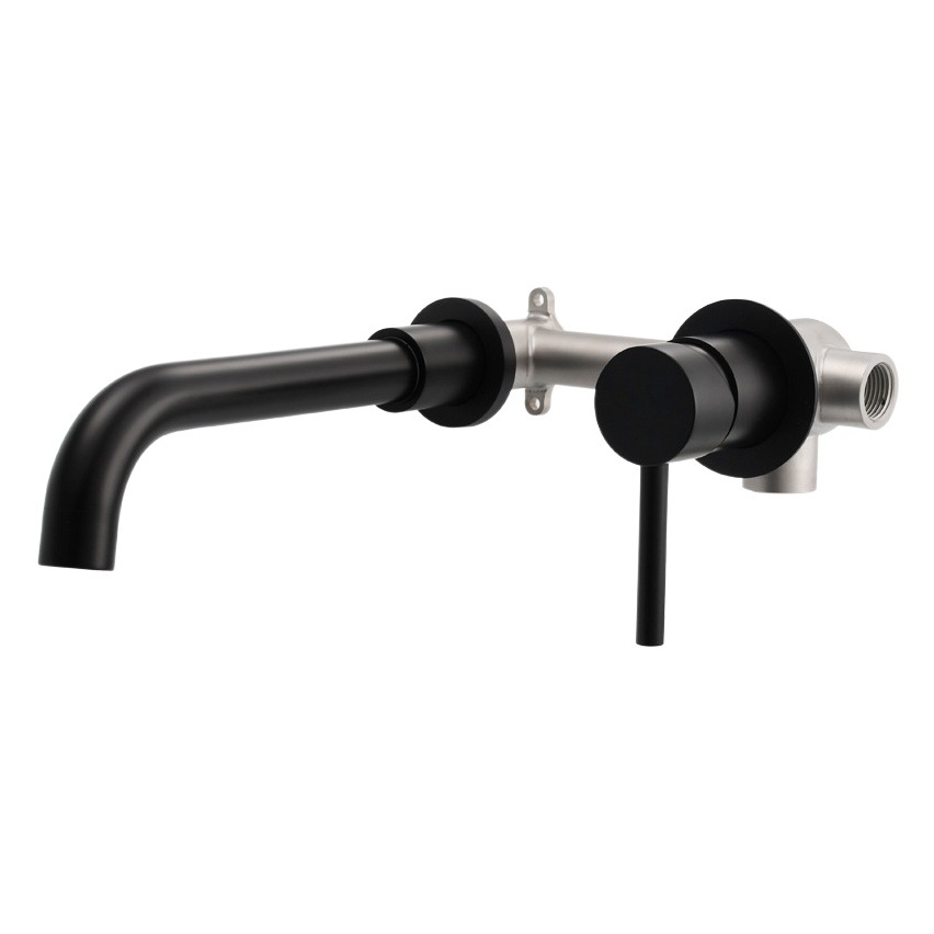 Montado en la pared de acero inoxidable cuenca caliente y fría del grifo oculta grifo lavabo de lavado de manos incrustado grifo