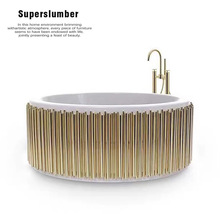 Bocadolobo意式轻奢不锈钢浴缸高级感设计师款别墅家用圆形泡澡缸